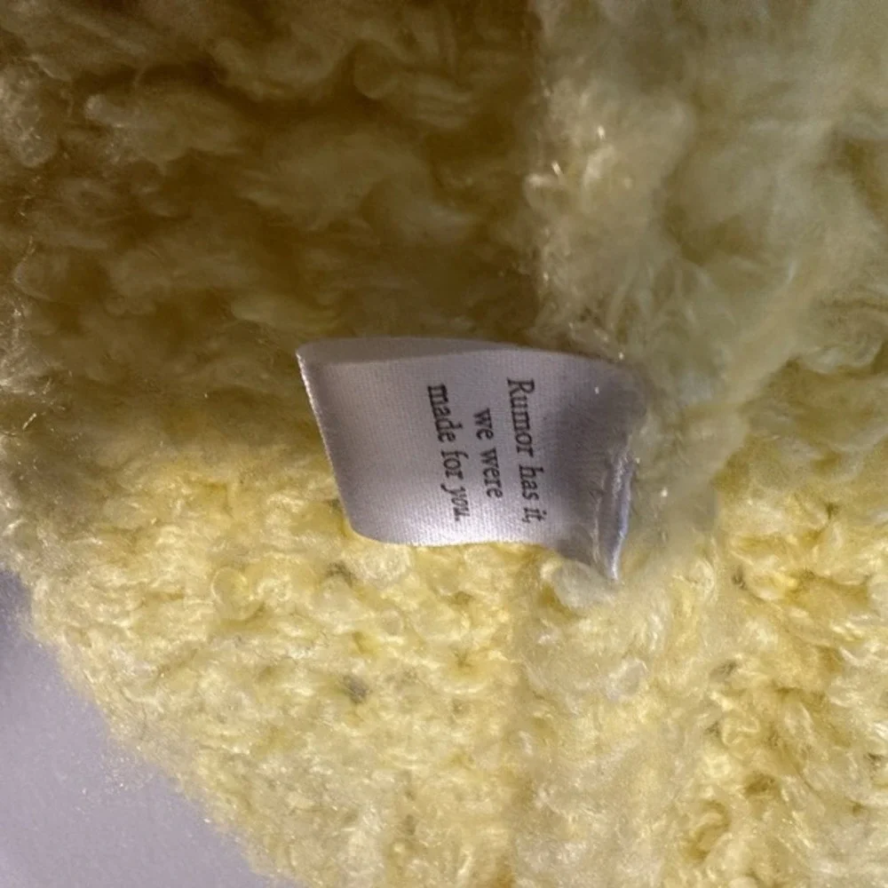 Rumored Aspen Open Knit Cardigan Butter Yellow Cable‎ S/M Boho Artsy Chunky Twee - Picture 6 of 10